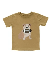 Sweet Wink Toddler Boys Bulldog Football Patch Short Sleeve T-Shirt