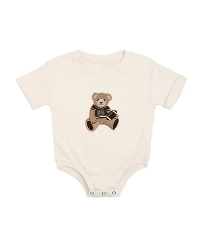 Sweet Wink Baby Boys Teddy Bear Patch Short Sleeve Romper