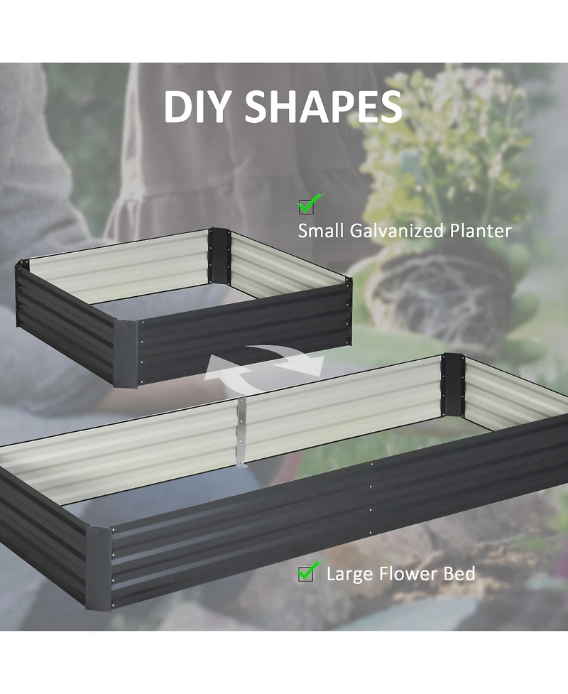 Galvanized Steel Raised Garden Bed Elevated Planter Box Easy Diy