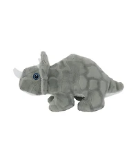 Mighty Jr Dinosaur Triceratops 2 Pack, Durable Plush Squeaky Dog Toy