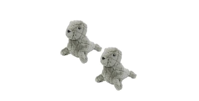 Mighty Jr Arctic Seal 2 Pack, Durable Plush Squeaky Dog Toy