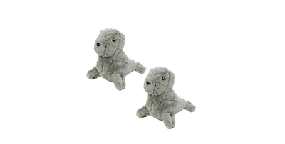 Mighty Jr Arctic Seal 2 Pack, Durable Plush Squeaky Dog Toy