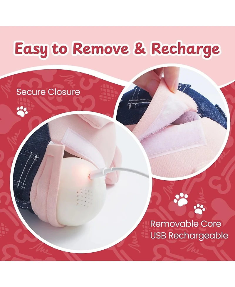 Nocciola Bouncy Ball Interactive Dog Toy, Plush Cover with Treat Hiding Pockets, Usb Rechargeable Bouncing Core, Hide and Seek Toy