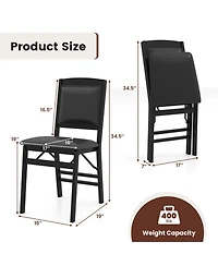 Sugift Folding Dining Chairs Set of 4 with Padded High Backrest for Kitchen