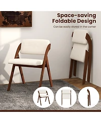 Sugift Folding Kitchen Dining Chairs Set of 4 with Rubber Wood Legs