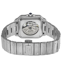 GV2 by Gevril Men's Swiss Made Lusso Lx Swiss Automatic Silver Stainless Steel Bamboo links Bracelet Watch