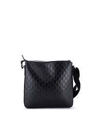Pre-Owned Gucci Medium Signature Zip Messenger Bag Guccissima Leather