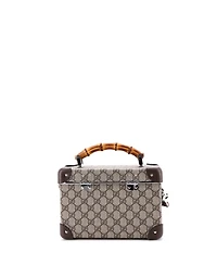 Pre-Owned Gucci Bamboo Globe-Trotter Vanity Case Gg Coated Canvas
