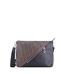Pre-Owned Fendi Forever Fendi Messenger Bag Zucca Coated Canvas and Leather