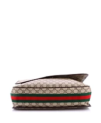 Pre-Owned Gucci Large Web Strap Messenger Bag Gg Coated Canvas