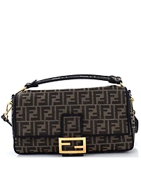 Pre-Owned Fendi Large Baguette Nm Bag Zucca Canvas