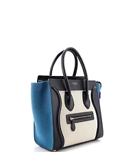 Pre-Owned Celine Micro Luggage Bag Canvas and Leather