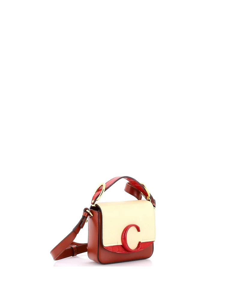 Pre-Owned Chloe Mini C Flap Bag Leather