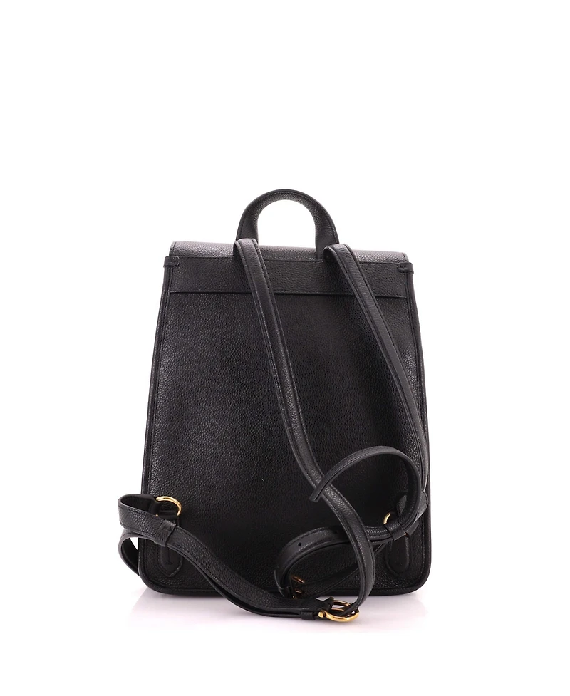 Pre-Owned Salvatore Ferragamo Medium Gancini Flap Drawstring Backpack Leather