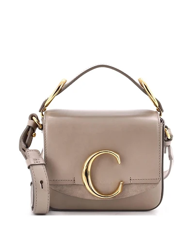 Pre-Owned Chloe Mini C Flap Bag Leather