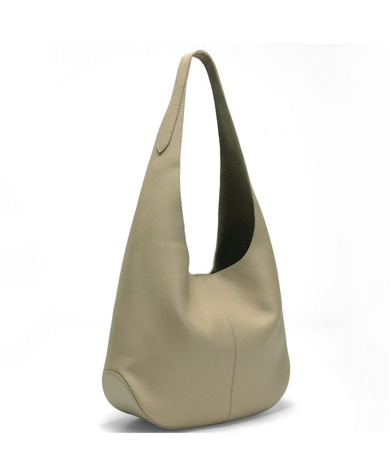 Susu Arc Leather Crescent Hobo Bag Soft Pebbled Shoulder Casual Slouchy Handbag