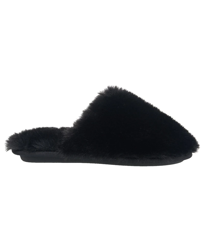 Nine West Women's Faux Fur Closed Scuff Slipper
