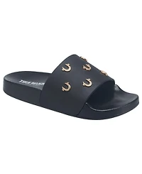 True Religion Little Girls Kash Bling Horseshoe Logo Slide