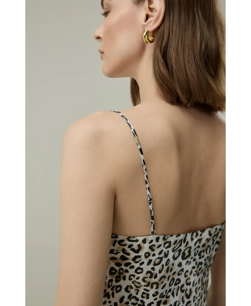 Lilysilk Women's Leopard Print V-Neck Sleeveless Silk Camisole