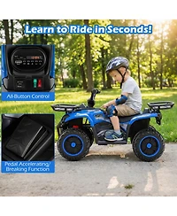 Sugift 24V Electric Ride-On Quad with Led Headlights, Ages 3-8