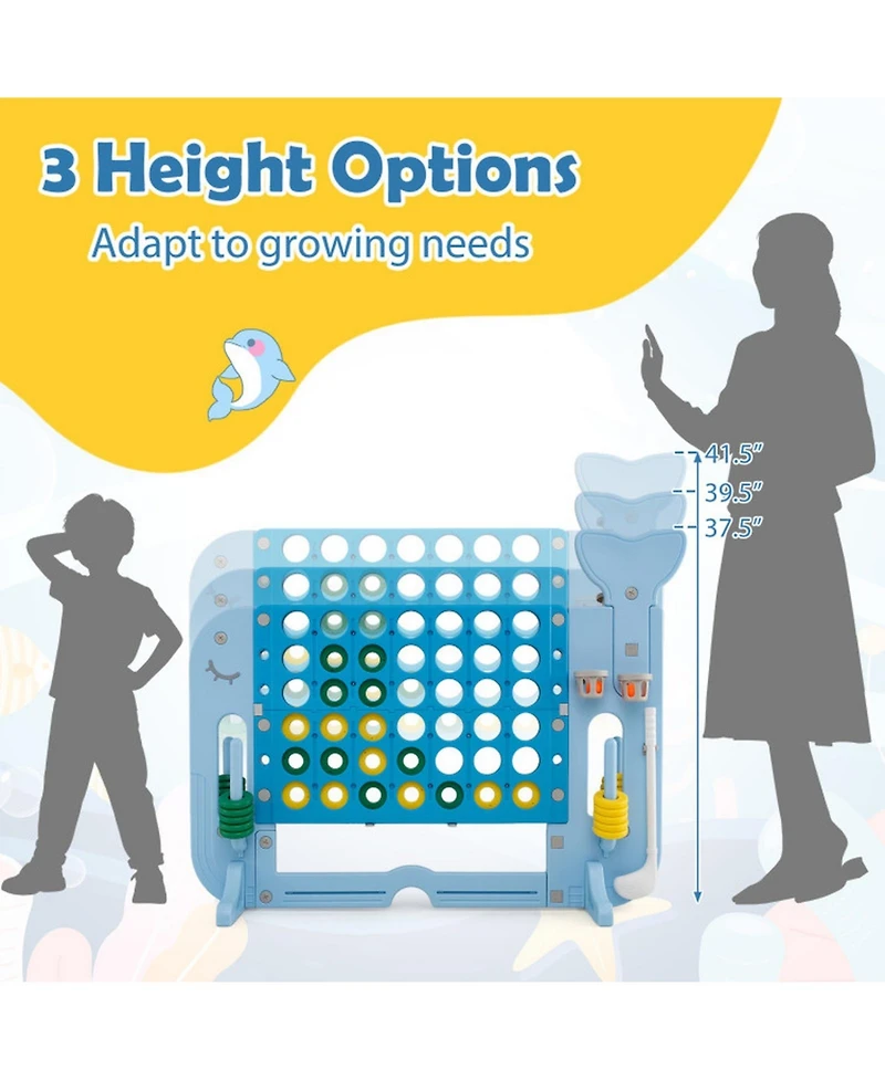 Sugift 4-In-1 Jumbo 4-To-Score Game Set, Adjustable Height, Ages 3+