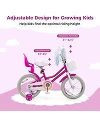 Sugift Kids 16" Bike with Training Wheels and Dual Brake System, Ages 3-7