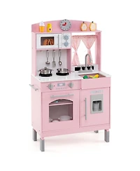 Sugift Adjustable-Height Wooden Play Kitchen, Ages 3+