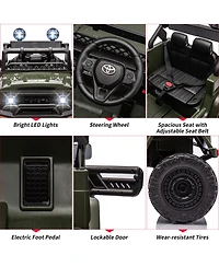 homfan Licensed Toyota Electric Ride On Truck with Remote Control and Led Lights, Up to 66 lbs, Ages 3+