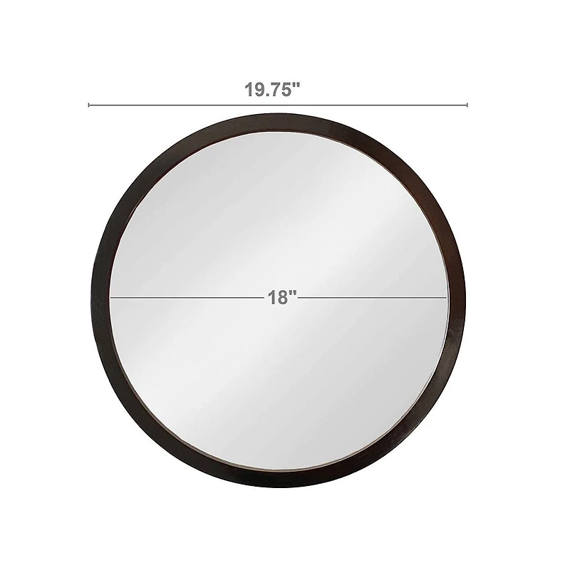 Busdays 20 Inch Circle Wall Mirror with Black Wooden Frame for Living Room Dining Room Foyer Bathroom Office