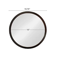 Busdays 20 Inch Circle Wall Mirror with Black Wooden Frame for Living Room Dining Room Foyer Bathroom Office