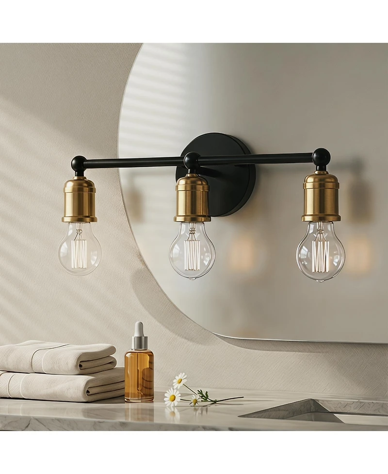 Busdays 3 Bathroom Vanity Light Industrial Farmhouse Wall Sconce Over Mirror for Bathroom Hallway Bedroom No Bulbs