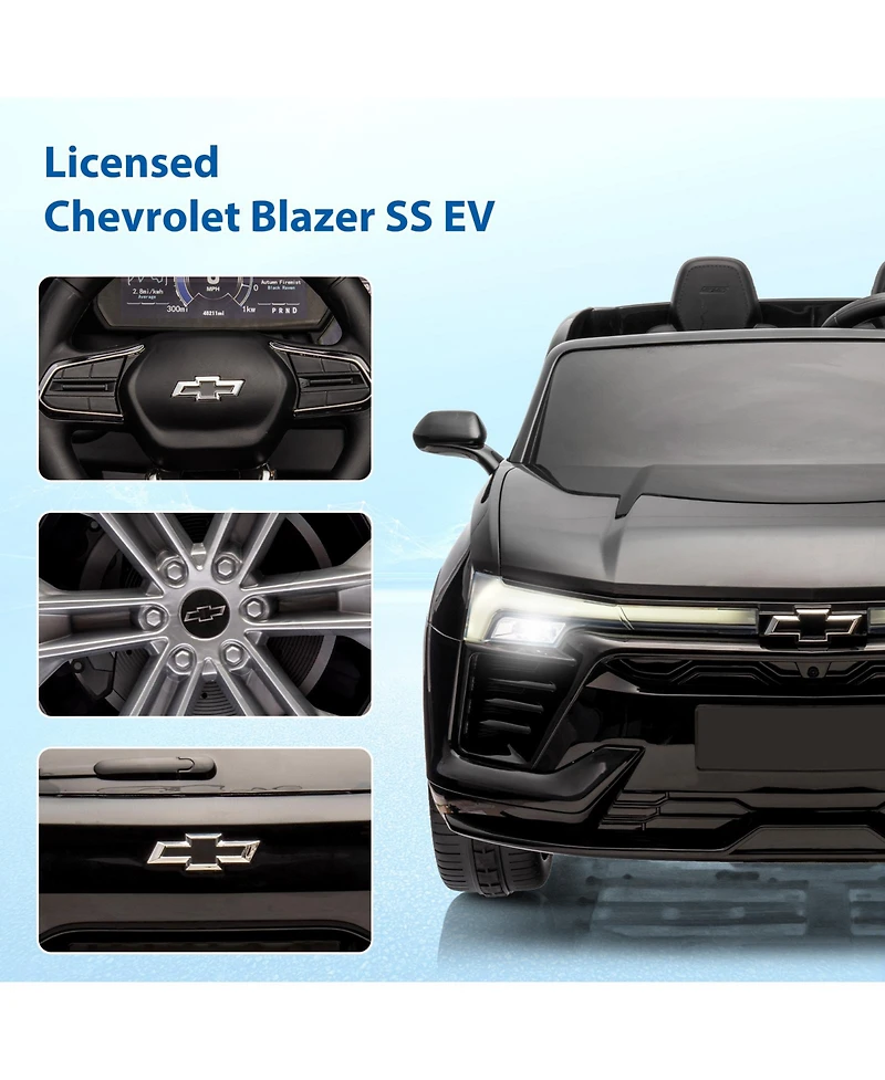 homfan Licensed Chevrolet 24V Battery-Powered Ride-On Suv with Remote Control, 2-Seater, Ages 3+