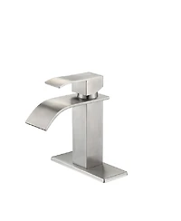 Busdays Single Handle Waterfall Spout Bathroom Faucet for Vanity Sink