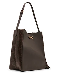 Anne Klein Horsebit Tassel Small Hobo Handbag