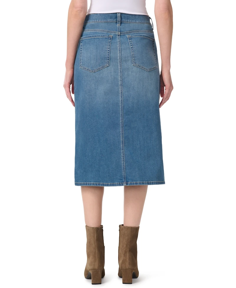 Gloria Vanderbilt Women's High-Waisted Midi Denim Skirt