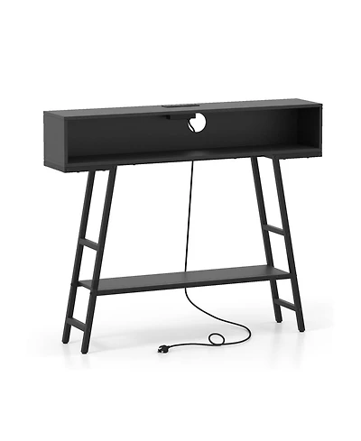Slickblue Modern 40-Inch Console Table with Led Lighting and Usb Ports
