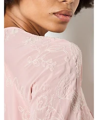 Apricot Women's Paisley Embroidered Boho Dress