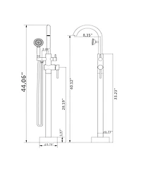 Busdays Freestanding Bathtub Faucet with Handheld Shower 40.12 Inch High Swan Neck Spout Brushed Nickel Solid Brass for Clawfoot Tub