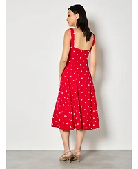 Apricot Women's Square Neck Midi Dress