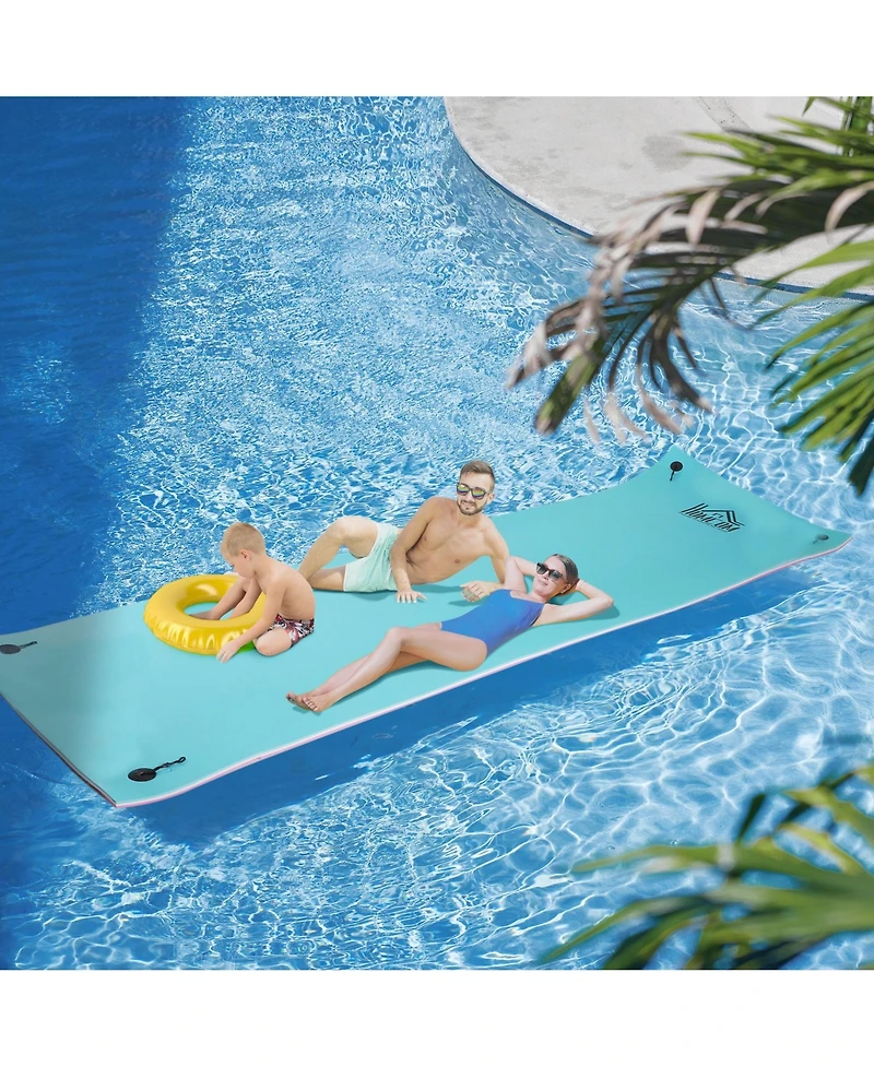 Hikeen 17' x 5' 3-Layer Foam Floating Water Mat, Portable Swimming Pool and Lake Raft