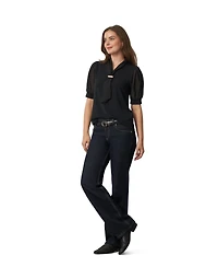 Cable & Gauge Women's Metal Tie-Neck Top
