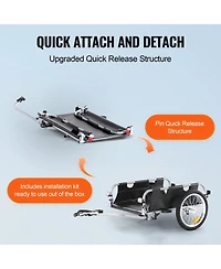 Mountaintop Bike Cargo Trailer, 100 lbs Load, Wheels, Quick Release Hitch, Reflectors, Fits Bikes, Heavy-Duty Foldable Cart