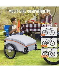 Mountaintop Bike Cargo Trailer, Load Capacity, Heavy-Duty Bicycle Wagon Cart, Foldable Compact Storage with Universal Hitch