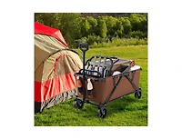Mountaintop Collapsible Folding Wagon Cart with Adjustable Handlebar