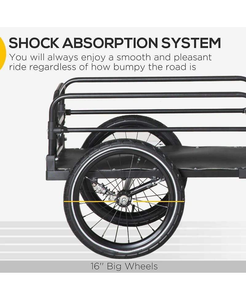 Mountaintop Bike Cargo Trailer, Wheels, Suspension, 88 lbs Load Capacity, Durable Transport Cart