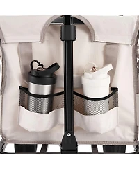 Mountaintop Collapsible Folding Wagon, 550lb 220L, 2-in-1 Bench Cart, Adjustable Handle for Grocery, Camping and Gardening