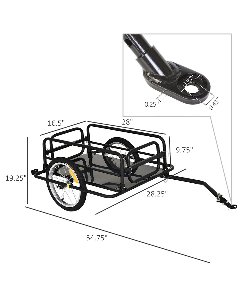 Mountaintop Bicycle Cargo Trailer Foldable Bike Cart Wagon with Hitch 16 Wheels