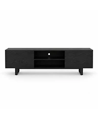 homfan 70" Modern Industrial Tv Stand for TVs up to 80", Heavy-Duty Wood and Metal Media Console with Drawers