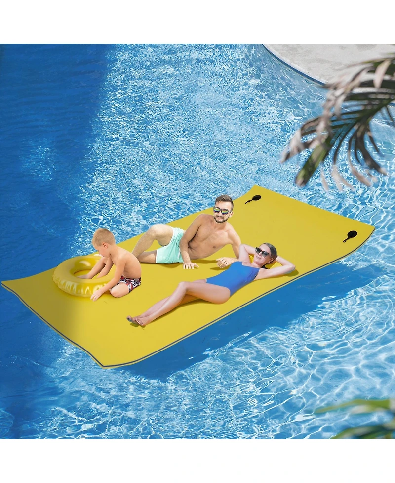 Hikeen Floating Water Mat 10' x 5' 3-Layer Pool Float Foam Raft Thick for Swimming Lake Ocean