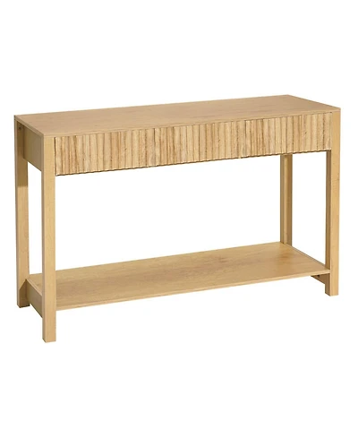 Slickblue Wooden Entryway Console Table with Drawers, Bottom Storage Shelf, Behind Couch Table for Home Decor